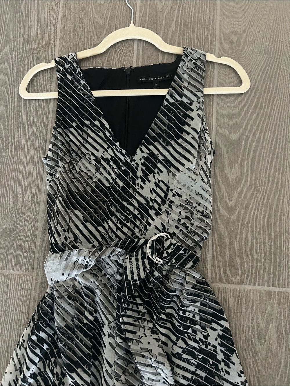 White House Black Market Black & Gray Sleeveless Jumpsuit